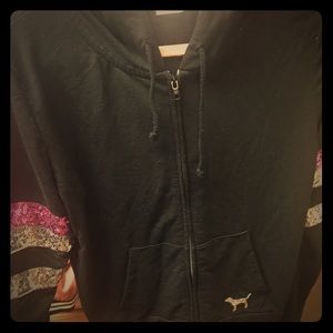 Black Zip PINK Hoodie